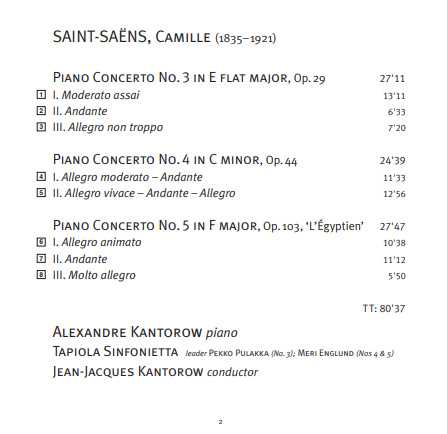 AlexandreKantorow-Saint-Sans-PianoConcertosNos.3-5【FLAC]