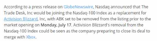 微软收购案或即将完成：动暴将从纳斯达克退市