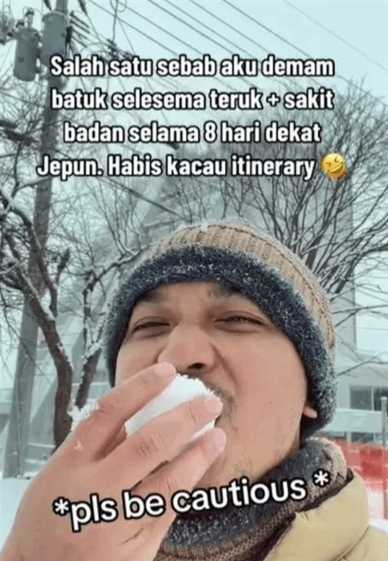 马来西亚游客在日本捡雪吃：突发急病连烧八天