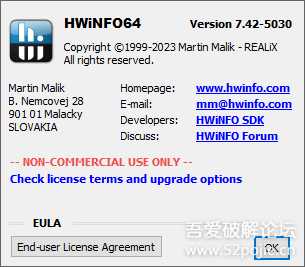 硬件监控工具-HWiNFO_7.42 版 (绿色版)